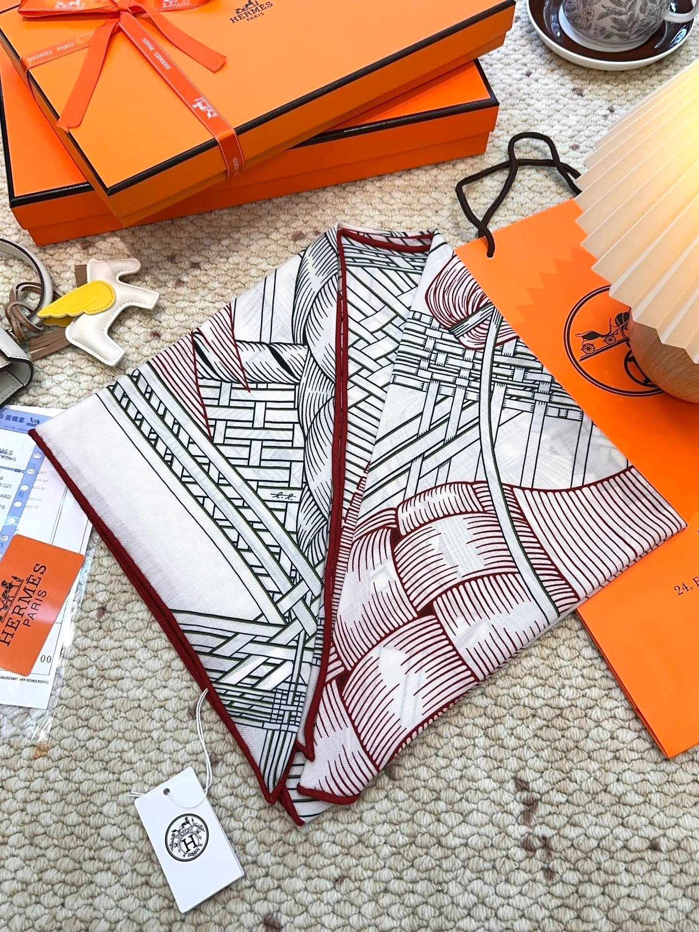 HERMES 25S SCARF 140 IN CASHMERE SILK 854527