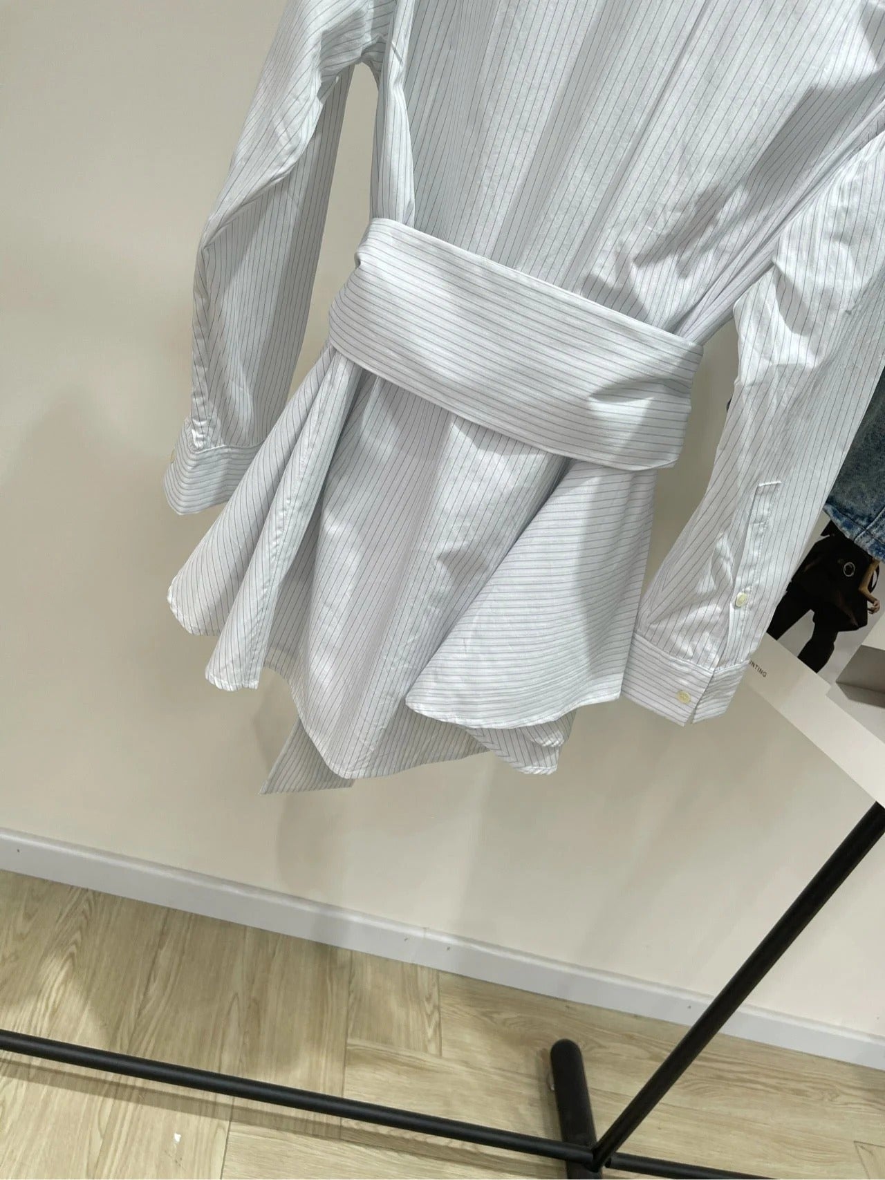 LOEWE VERTICAL STRIPED SHIRT DRESS 273146