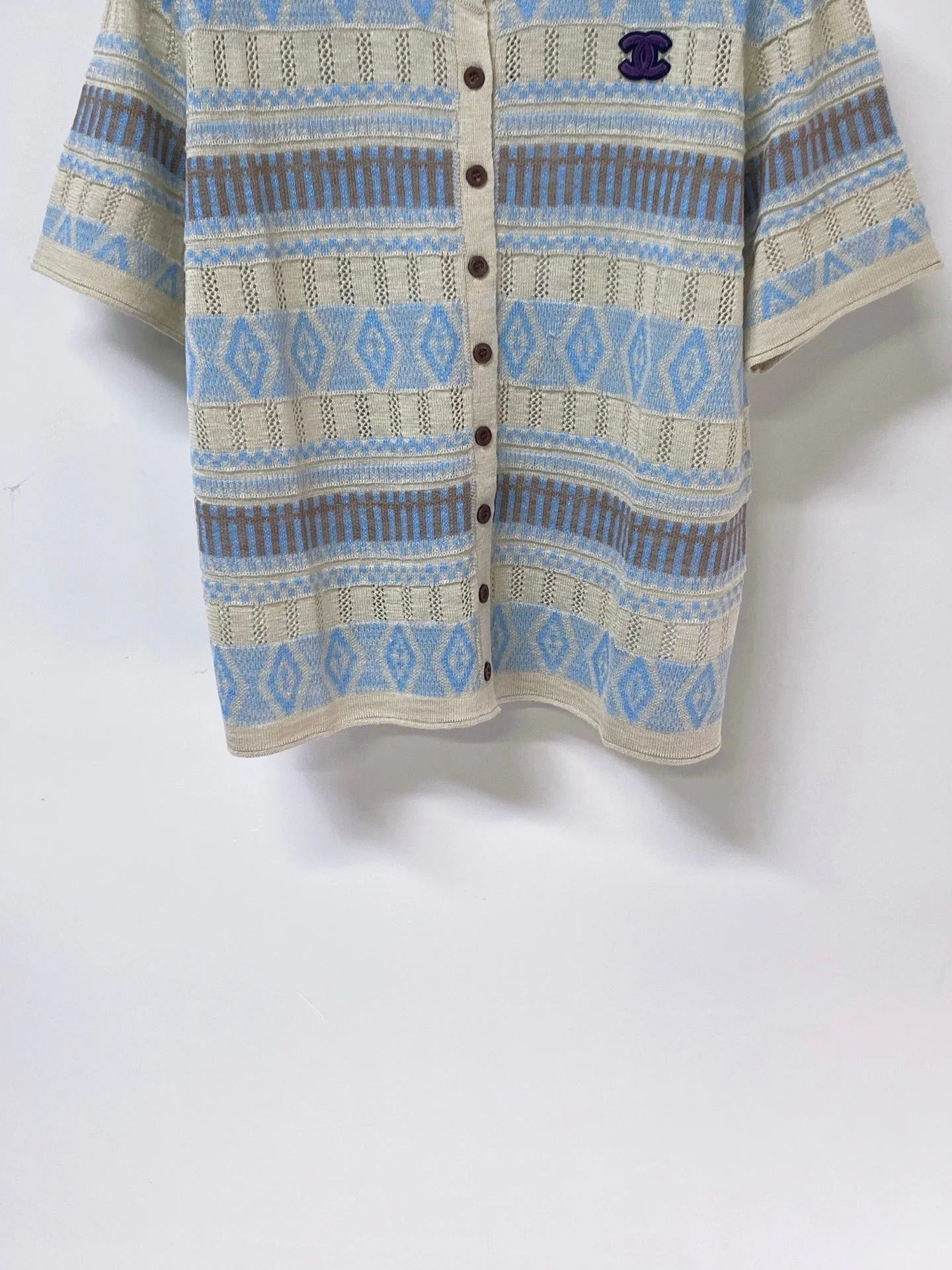 Chanel 2026 Short Sleeve Button Down Cardigan Flax Lelin 435143