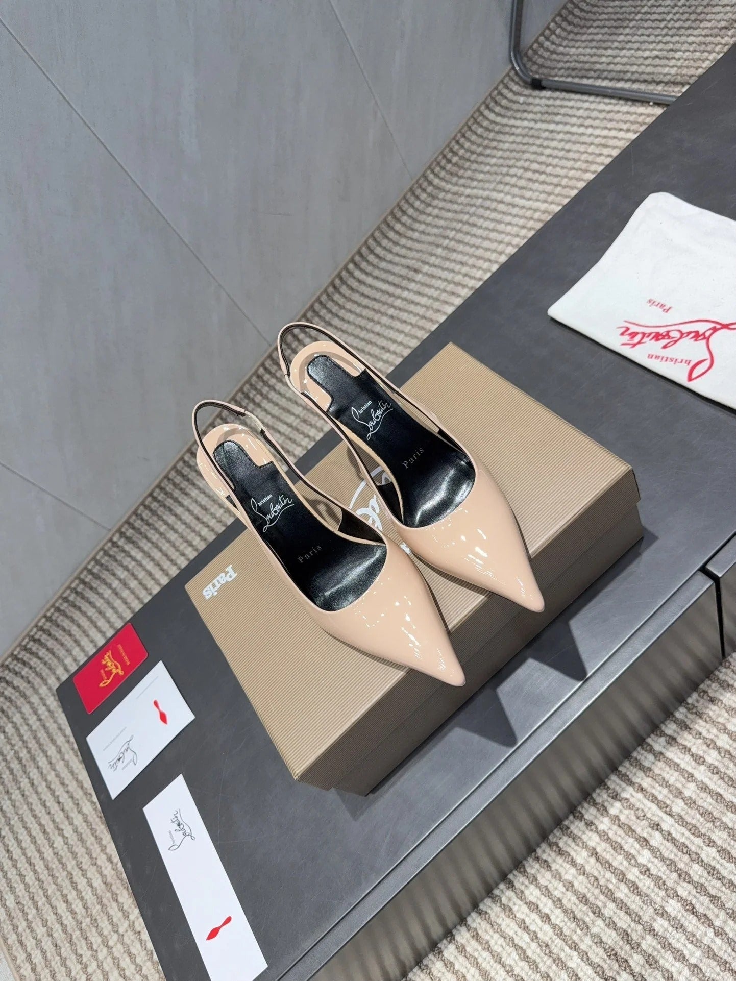 CL 26SS Slingback 100 Beige Patent Leather 613987