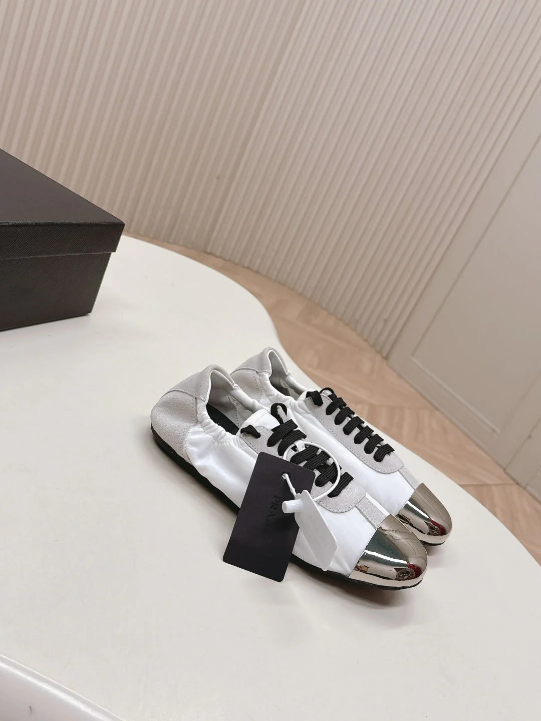 PRA 26S Mary Jane White Light Gray Sliver Canvas Suede 600627