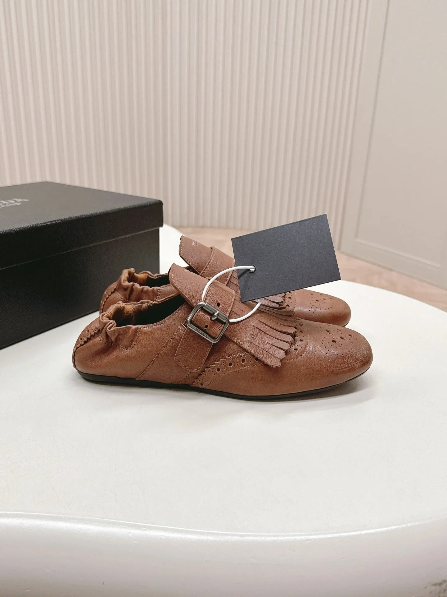 PRA 26S Ballet Flats Camel Brown Calfskin 600588