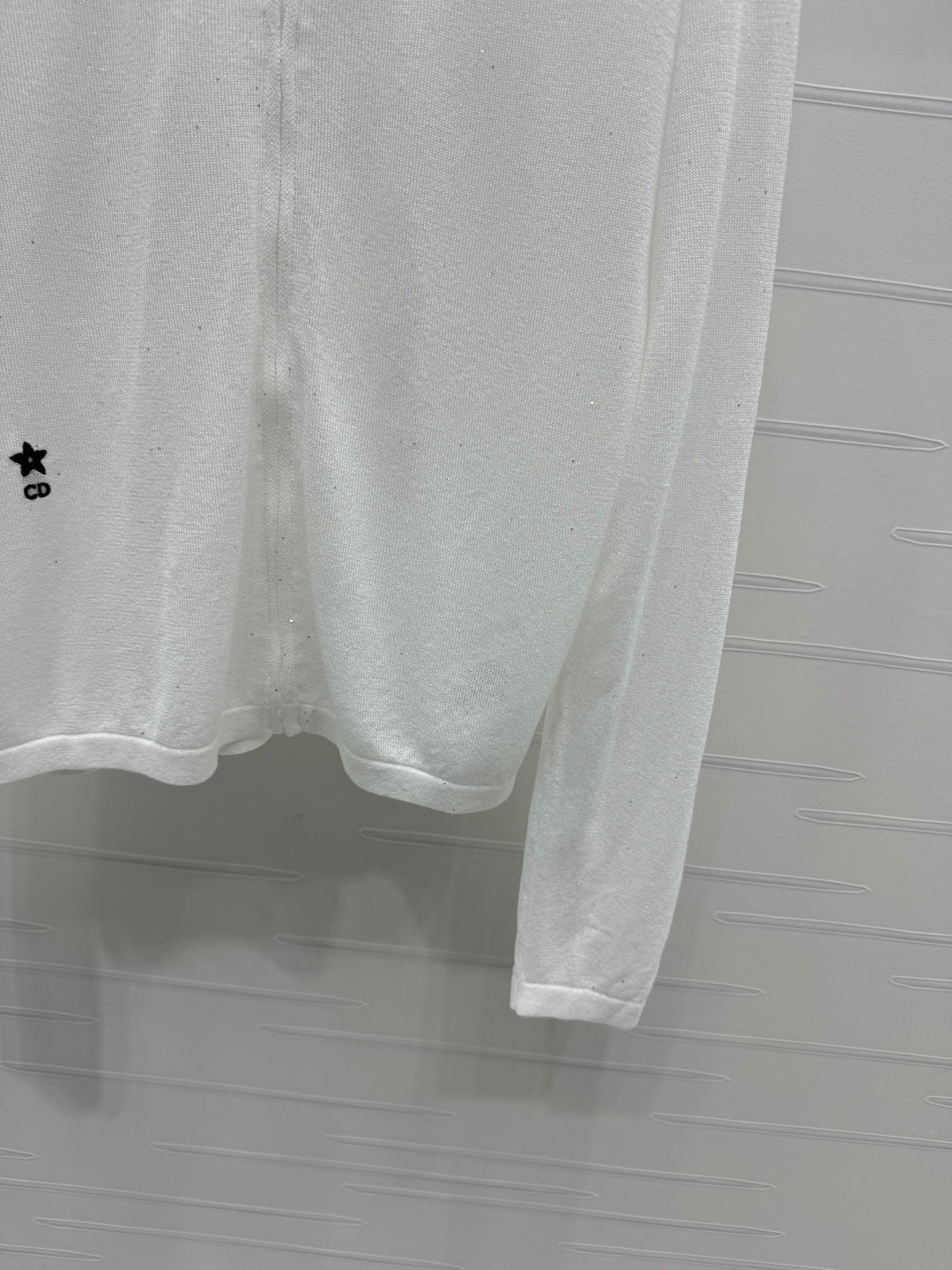 DIOR LACE-KNIT LONG-SLEEVE HOODIE WHITE 274970