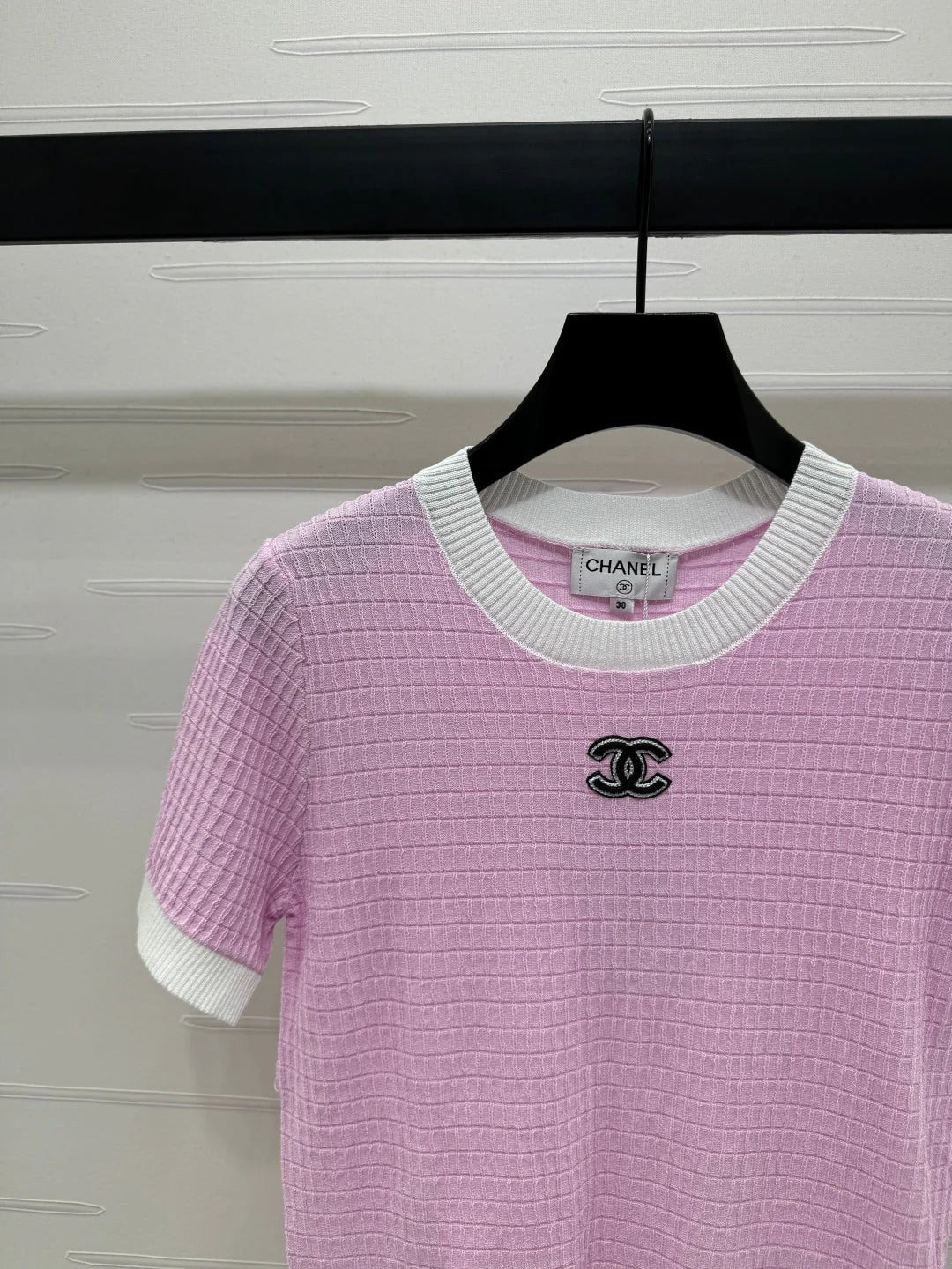 CHANEL 25S DOUBLE C LOGO KNIT SHORT SLEEVE 264073