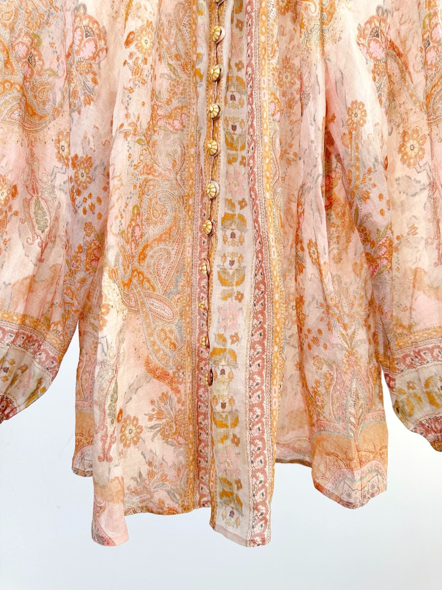 ZIMMERMANN HIGH-NECK FLARE-SLEEVE TOP 270178