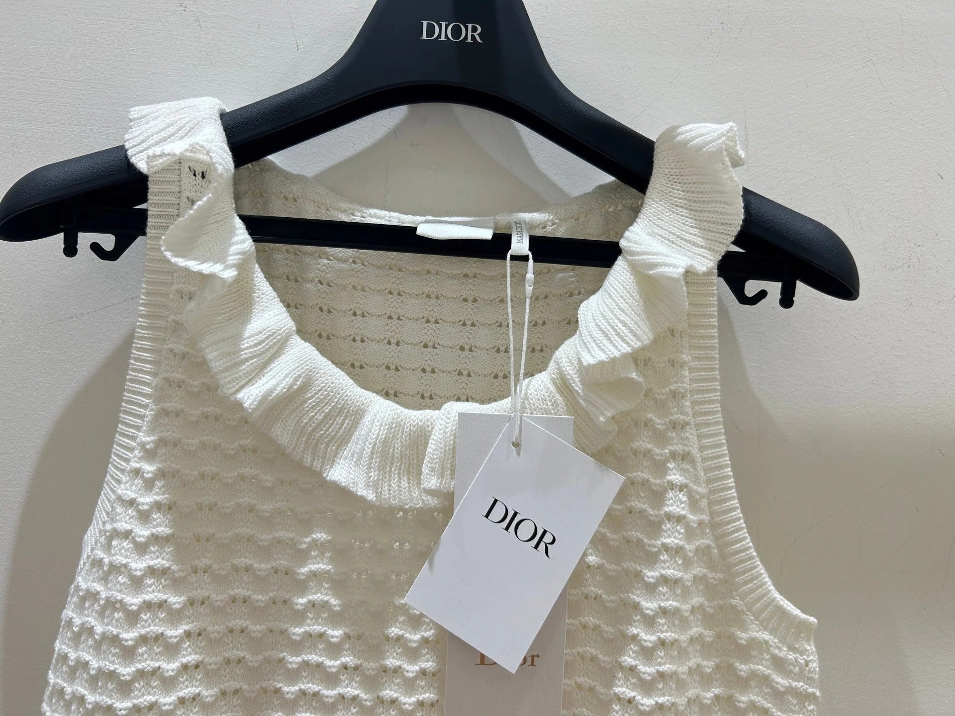 Dior 2026 Sleeveless Crew Neck Vest White Cotton 448466
