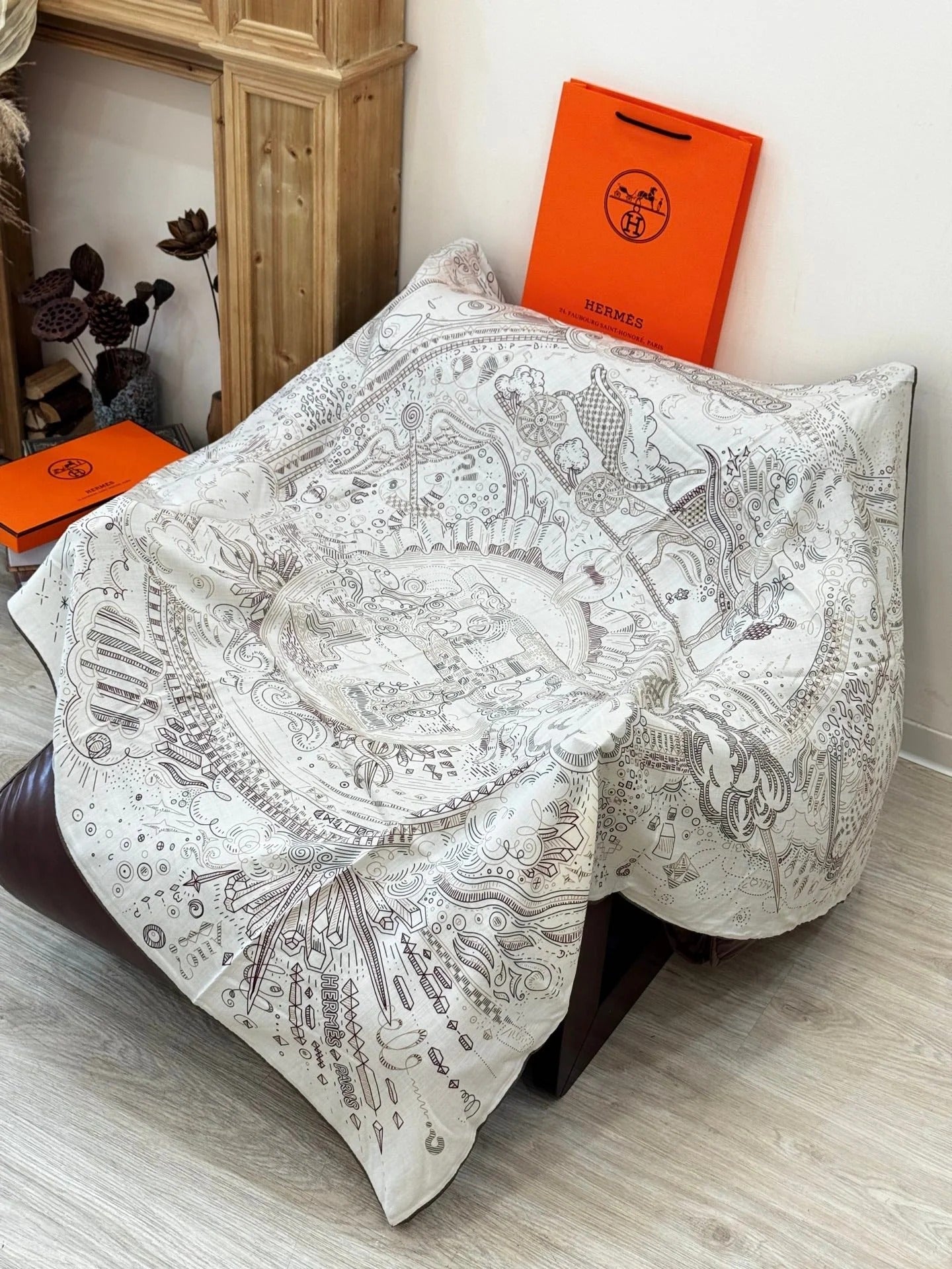 HERMES 25S SCARF 135 IN SILK 854788