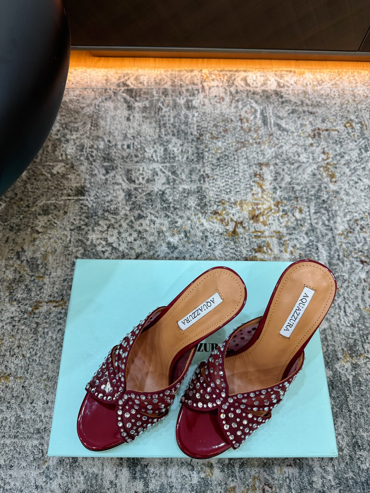 Aquazzura 26S High-Heel Sandals 10.5cm Dark Red Patent Calfskin And Mesh