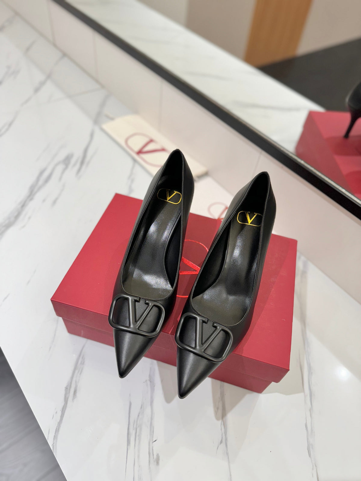 Valentino 26S High Heels 7.5cm In Black Smooth Calfskin
