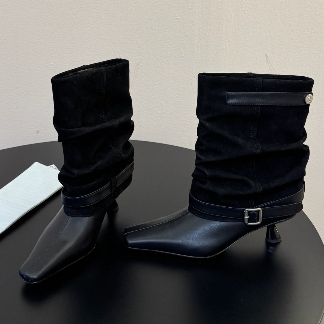 Loewe 2026 Pointed Toe Ankle Boots 55mm Suede Leather 166957