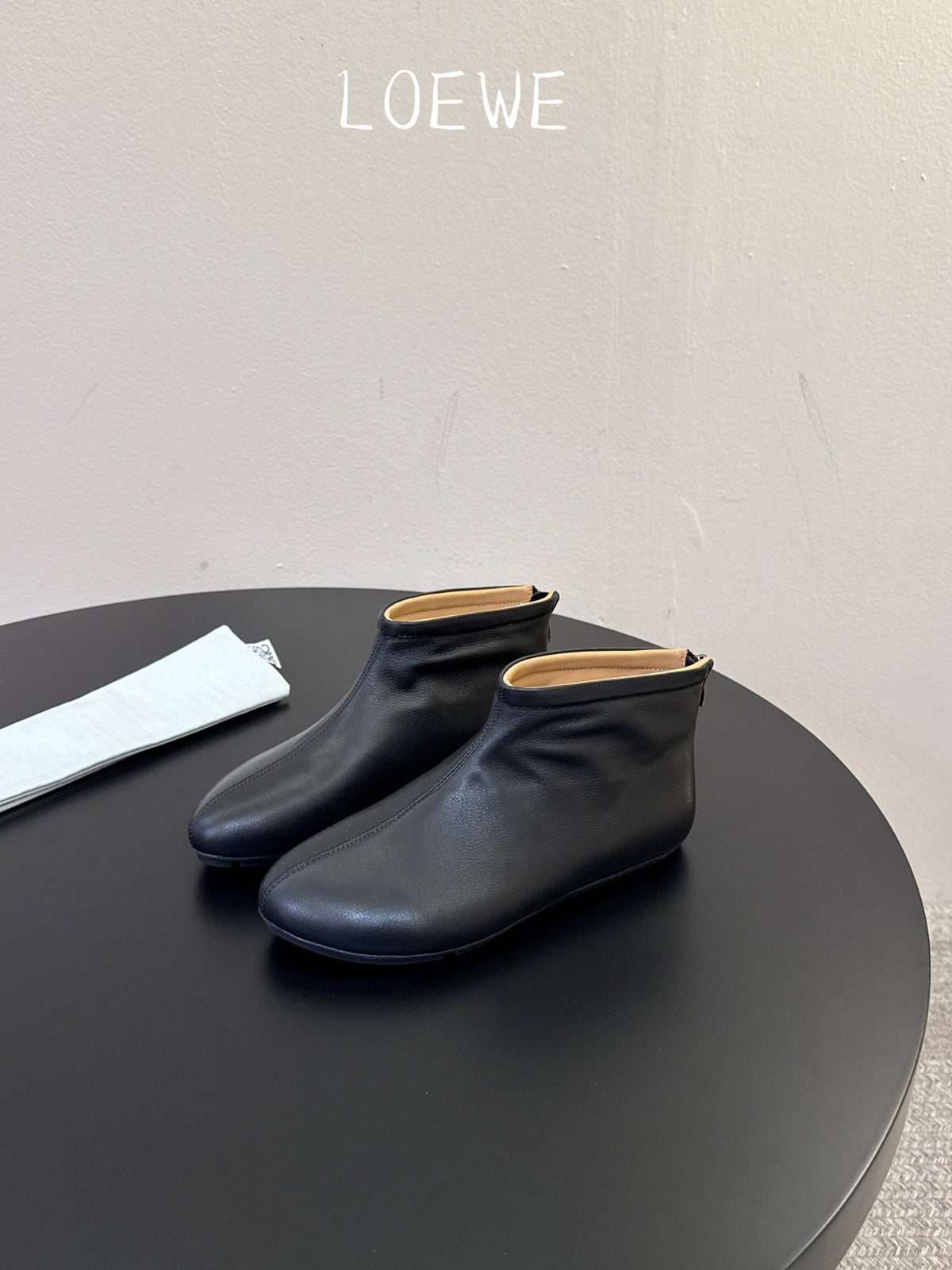 Loewe 2026 Rounded Toe Ankle Boots Cowhide 166940