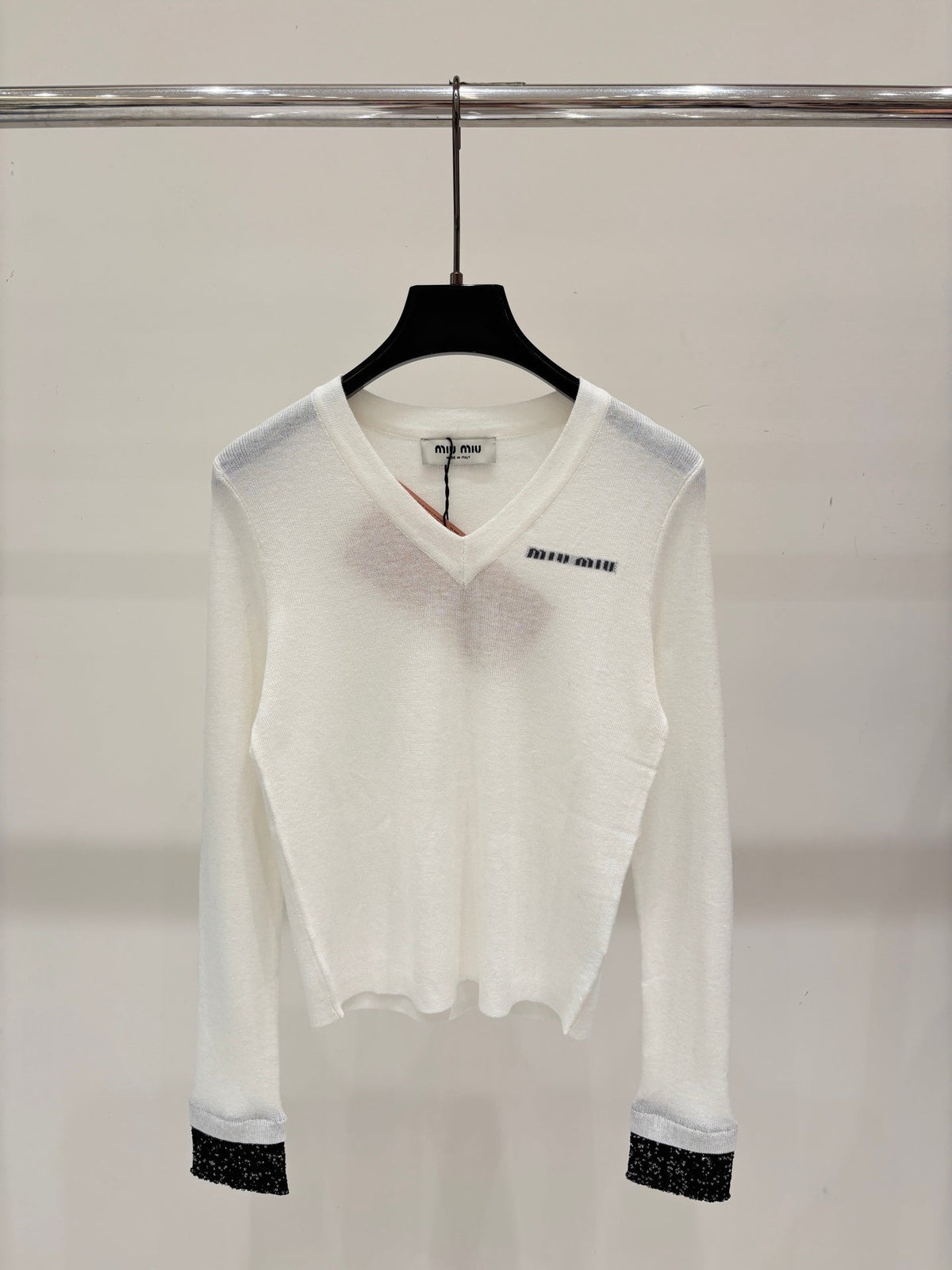 Miu 2026 Long-Sleeved V-neck Sweater Cashmere 431817