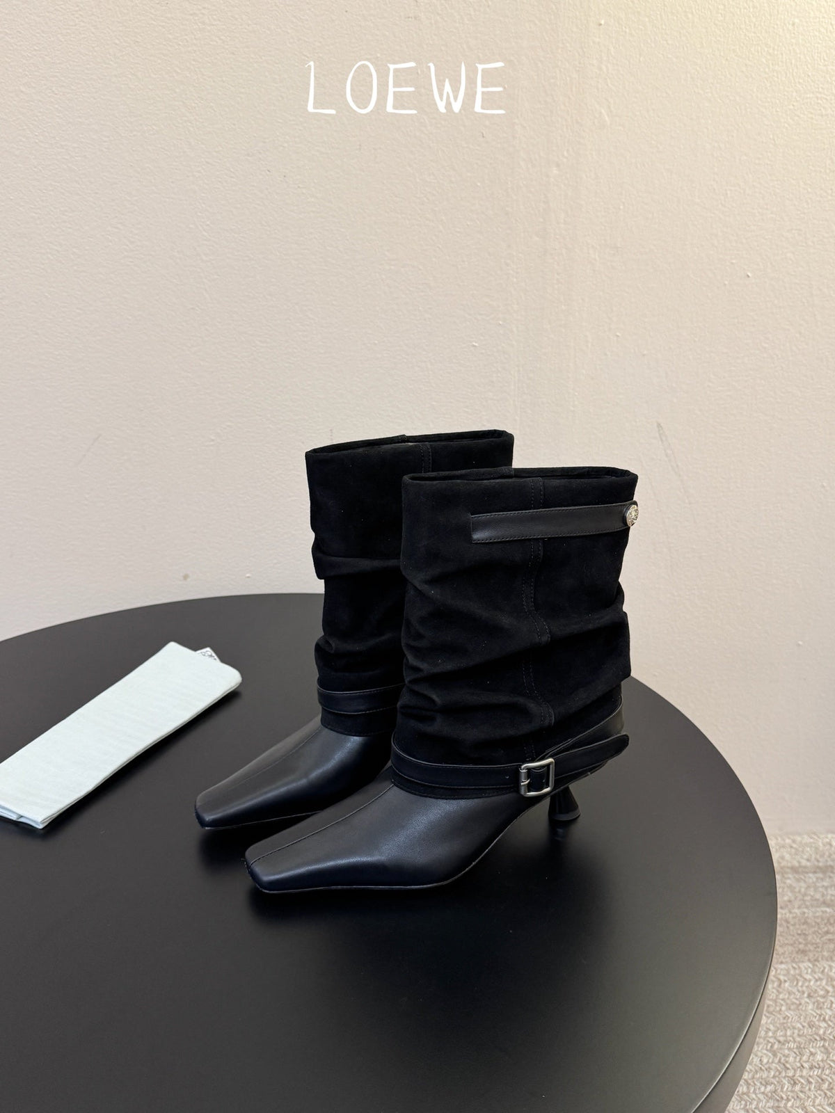 Loewe 2026 Pointed Toe Ankle Boots 55mm Suede Leather 166957