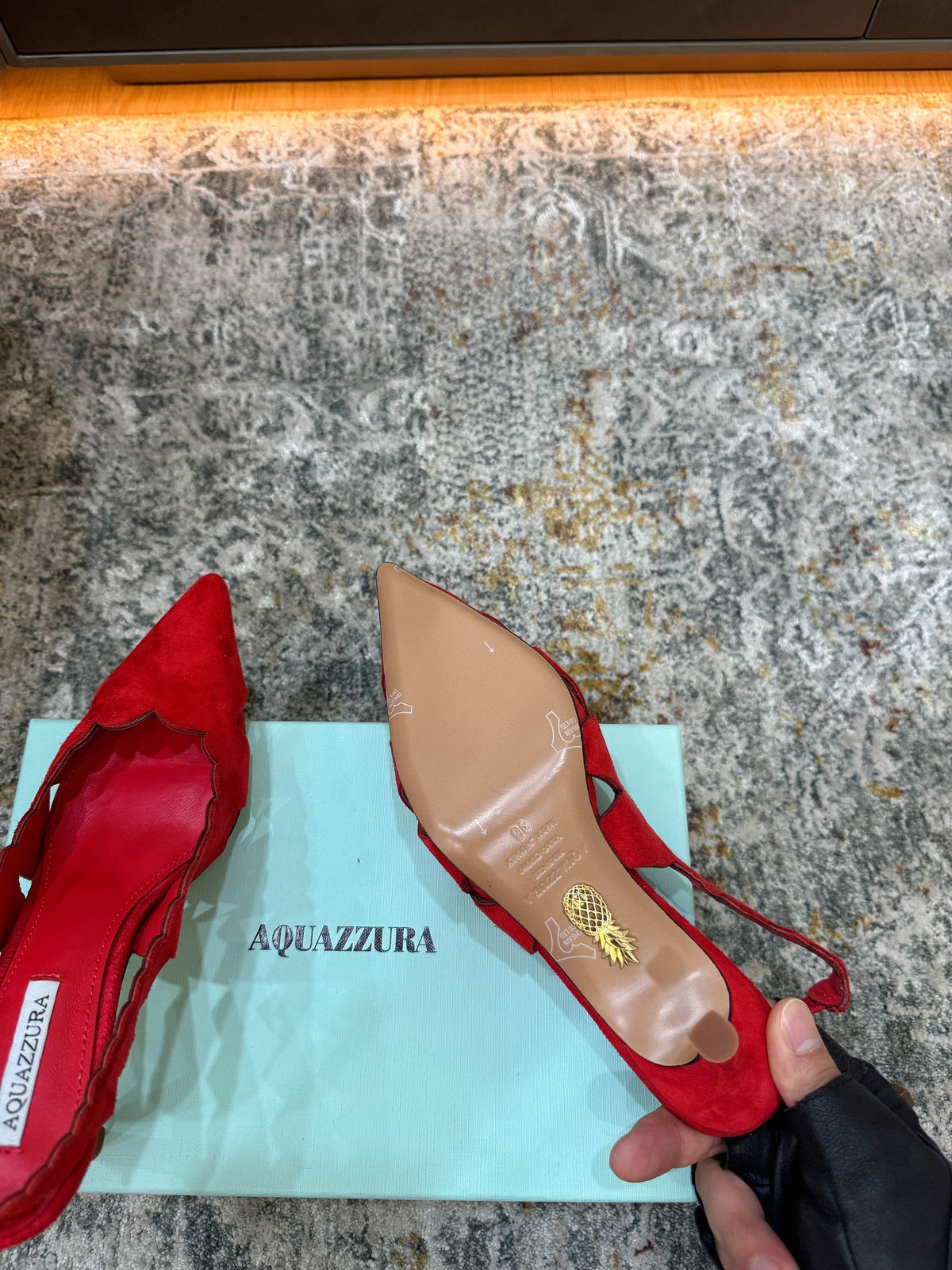 Aquazzura 26S Slingback 6cm Red Suede