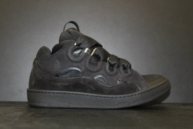 Lanvin Curb Men’s Sneakers Black Suede Mesh