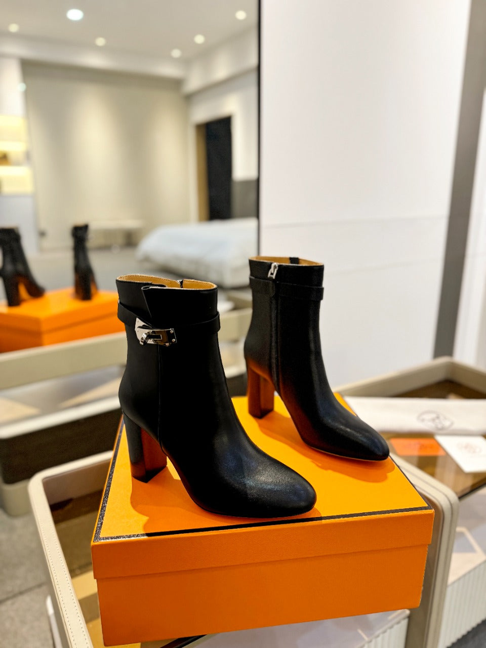 HM Saint Germain Ankle Boot 85mm Black Cowhide 961647
