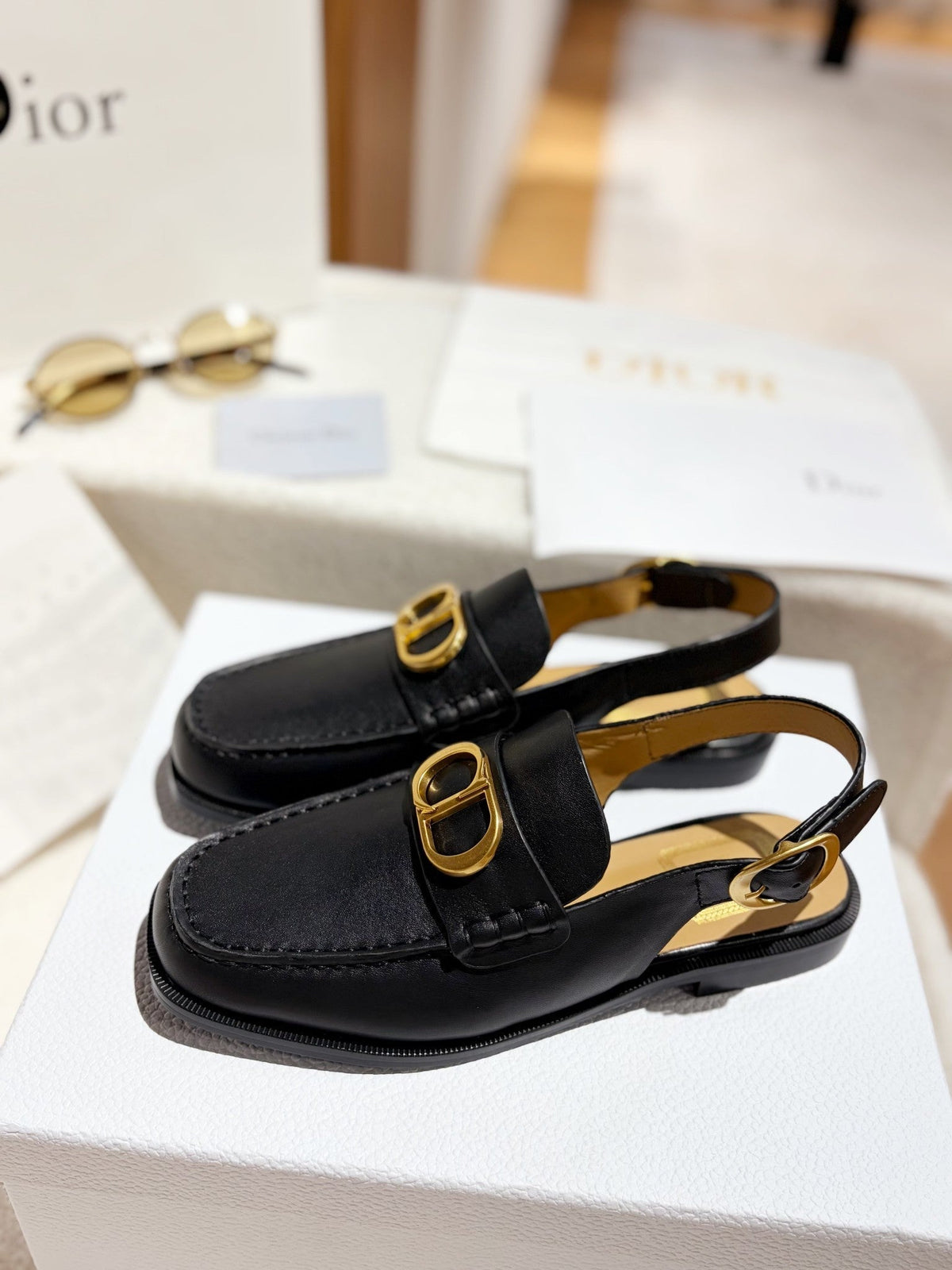 CD Shoes Slingbacks Custom Premium Black Leather 157552
