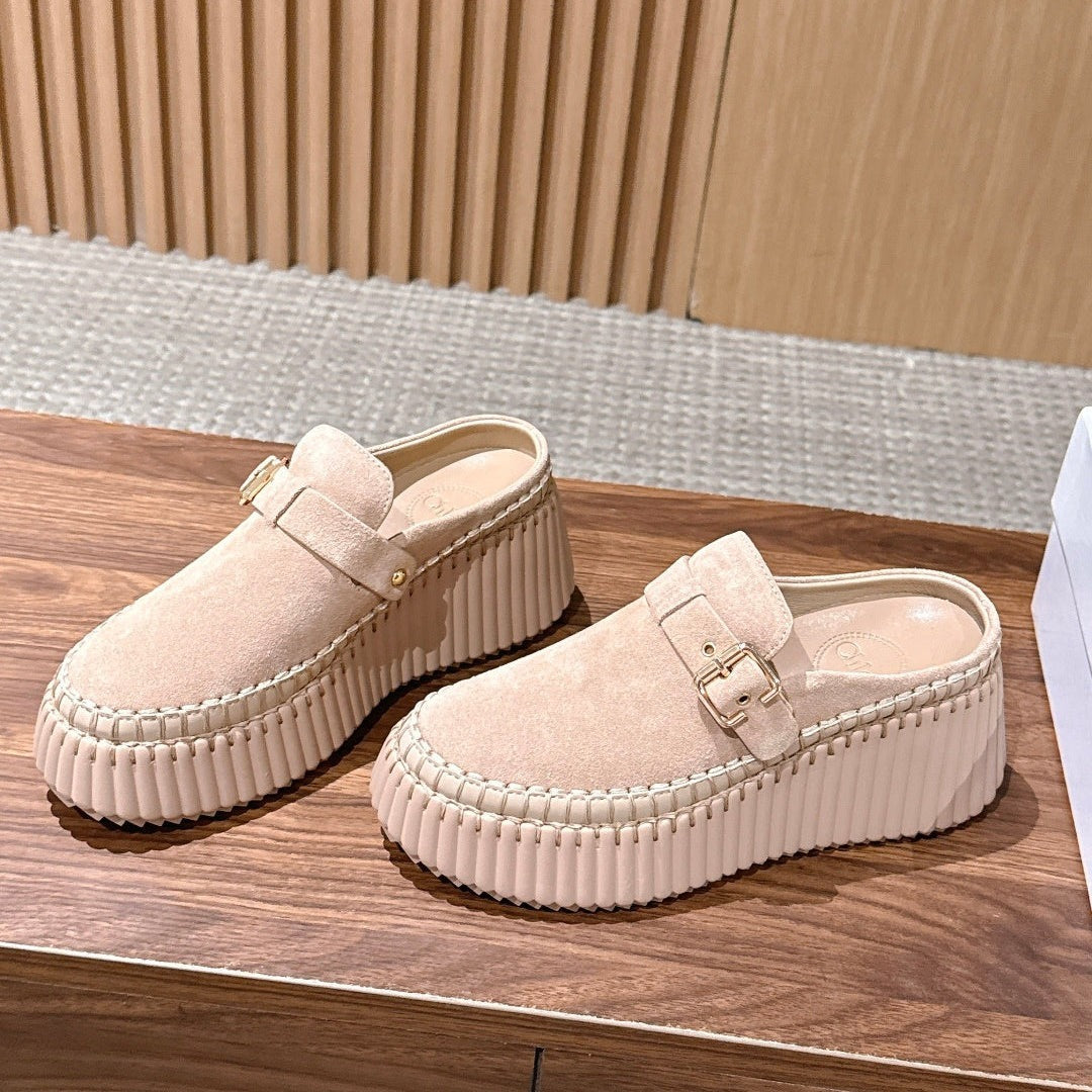 CHLOE New Platform Slip-on Sneakers Mule Style Cowhide 995274