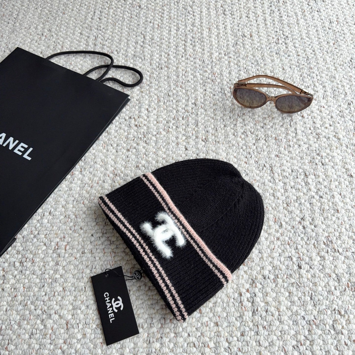 CC 26FW Ribbed Knit Beanie Double C Logo 517951