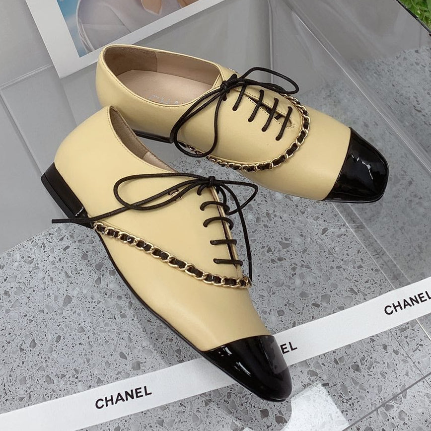 Chanel 2026 Oxfords Lace Up Loafers Cowhide 162108