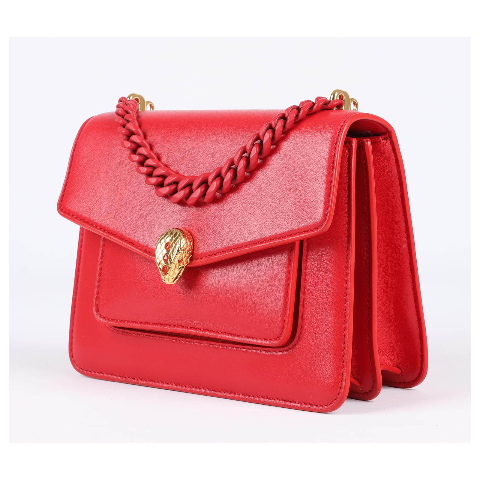 BVL Serpenti Forever Crossbody Bag 20cm Red Cowhide GHW 188659