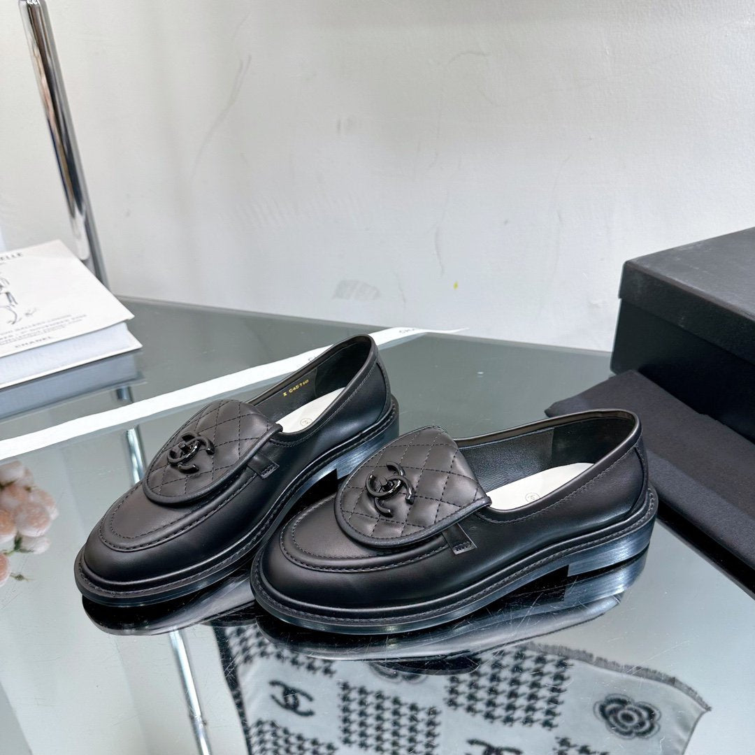Moccasins Black Quilted Calfskin 238591