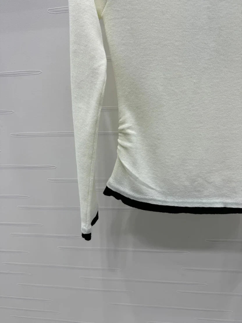 CHANEL RIBBON KNIT LONG SLEEVE SWEATER STYLE 288