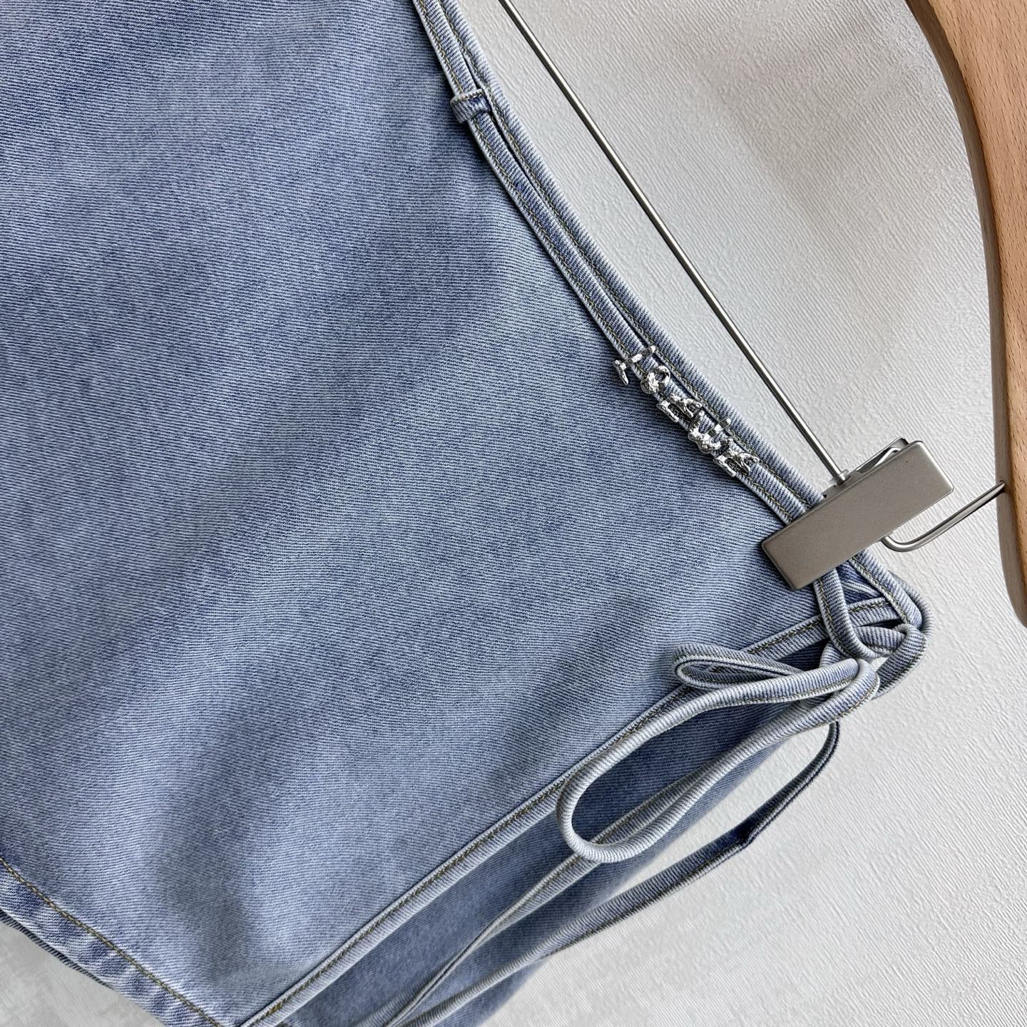 Loewe 26 Lace-up Skirt Blue in YB Twill Cotton Denim 375337