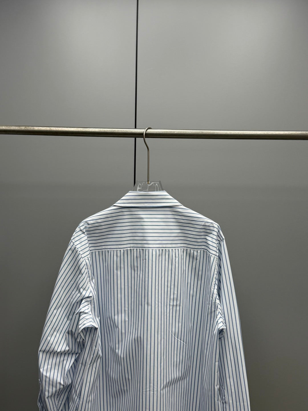 Moncler Shirt Zipper White Blue in Cotton 374675