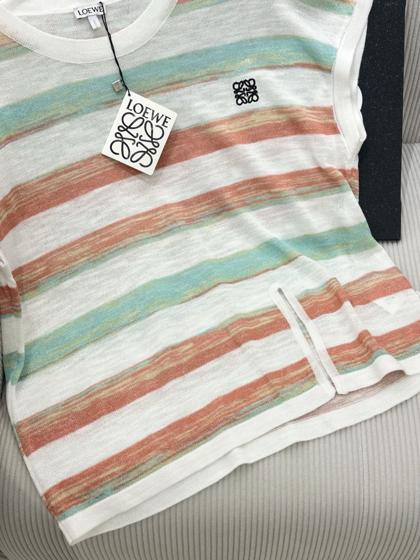 Loew 26 Short-Sleeve Top Red Blue in Cotton 380294