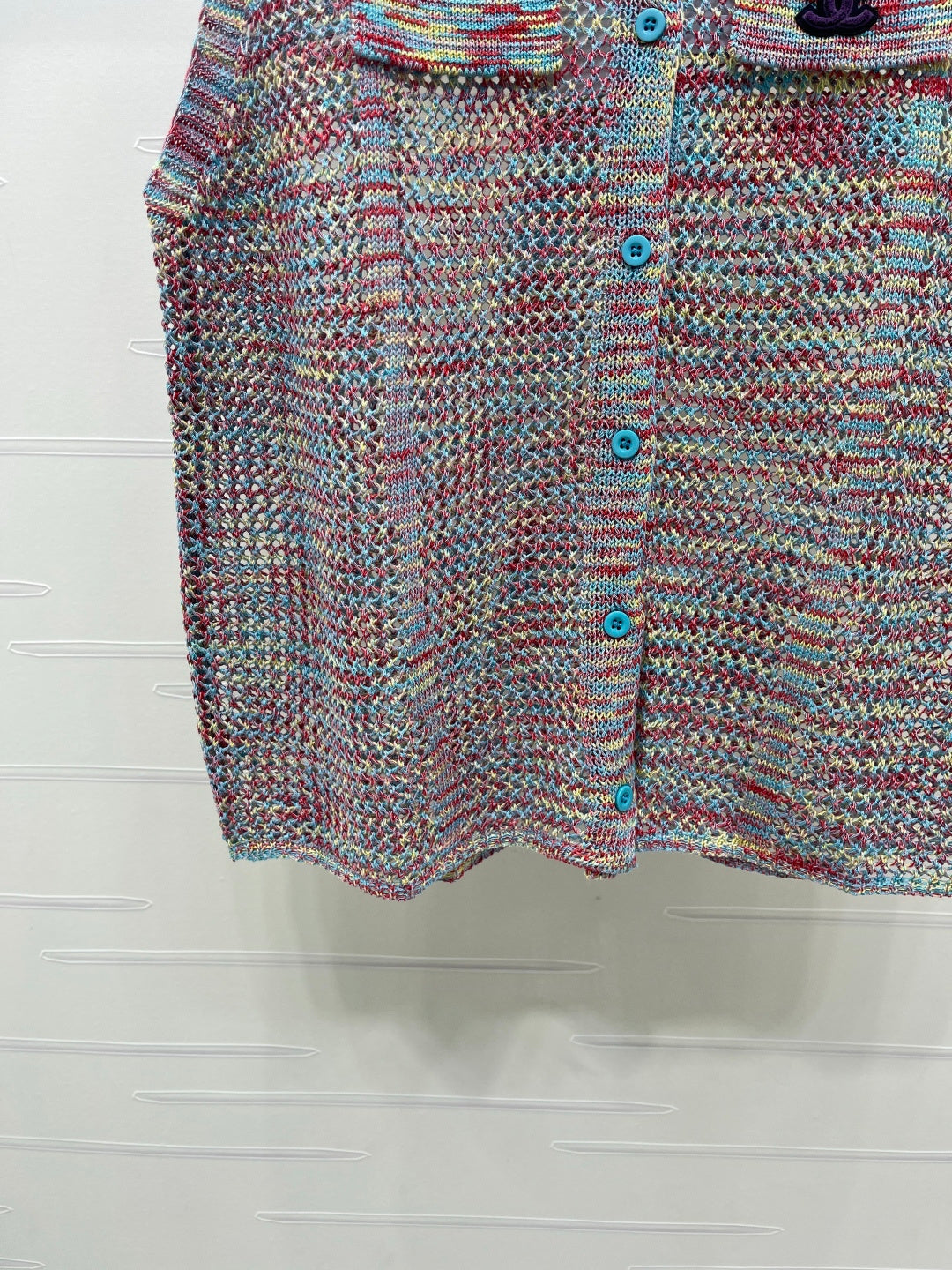 CC 26 Collared Knit Vest Colorful in Wool 385419