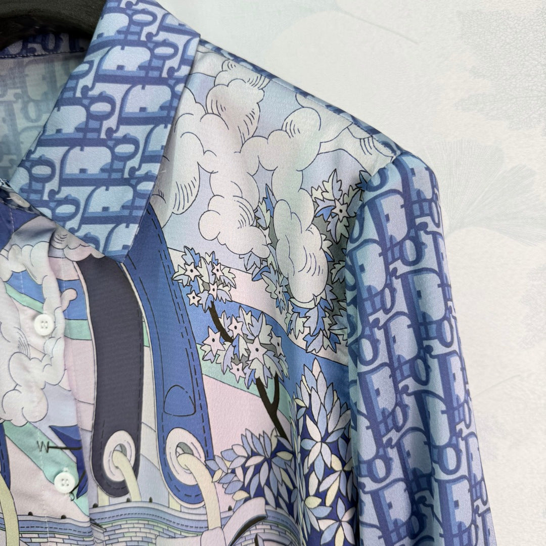 CD 26 Printed Shirt Blue in Polyester