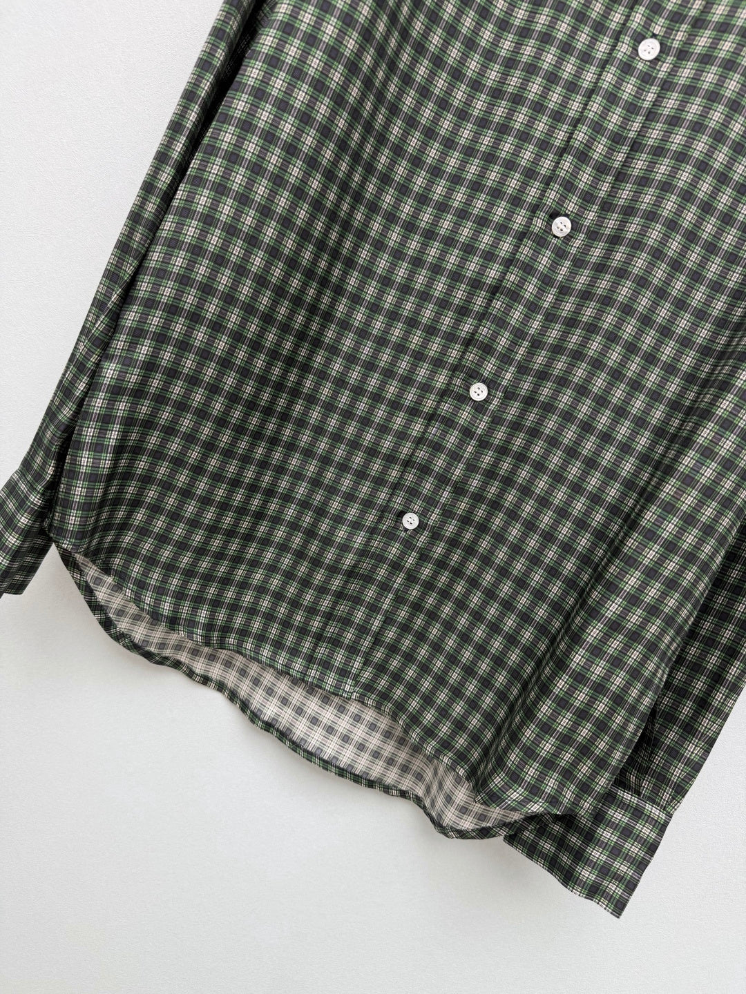 CD 26 Green Plaid Bow Tie Silk Shirt in Silk 386514
