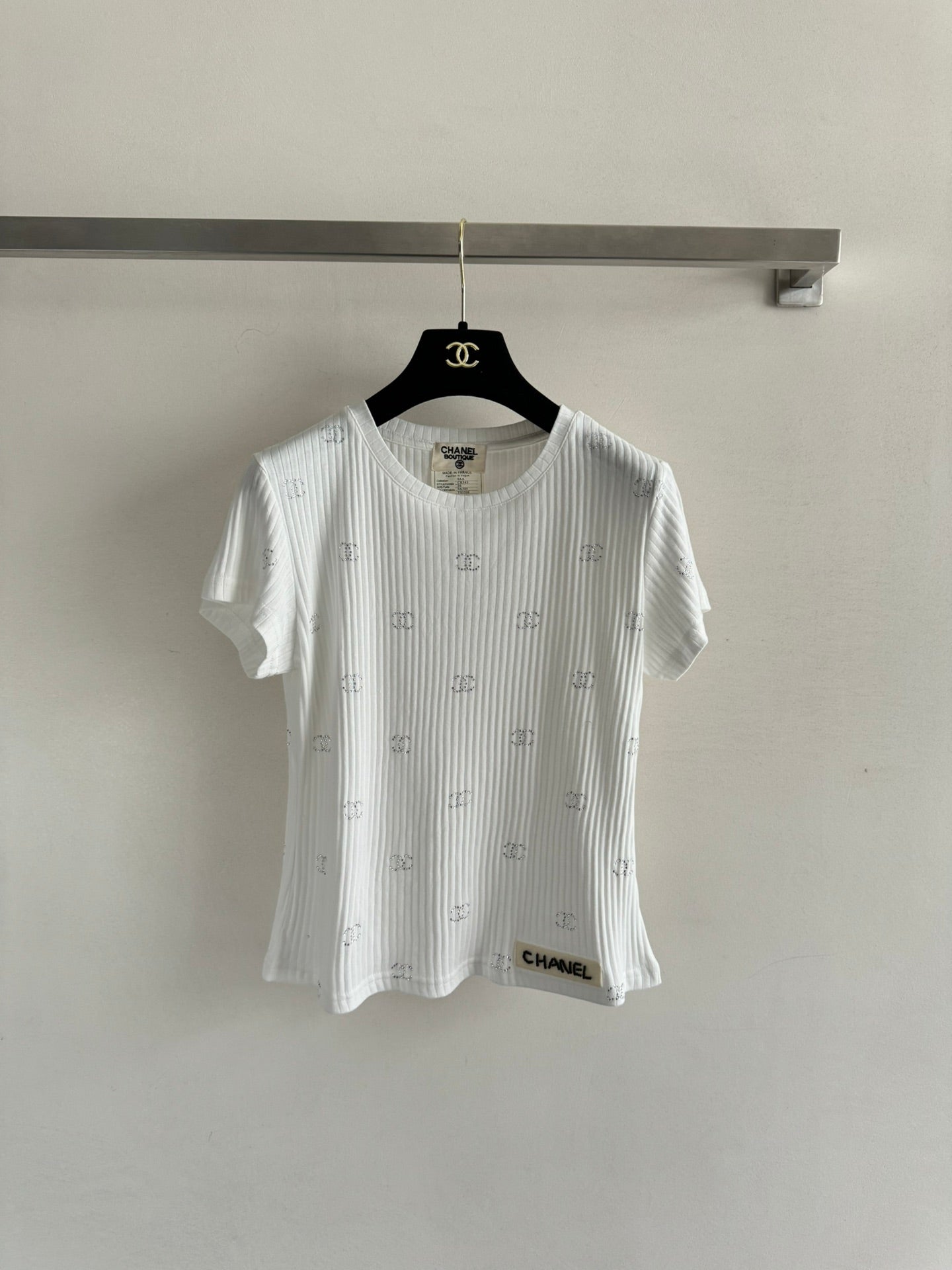 CC Neck Short-sleeve top White in Cotton 387729
