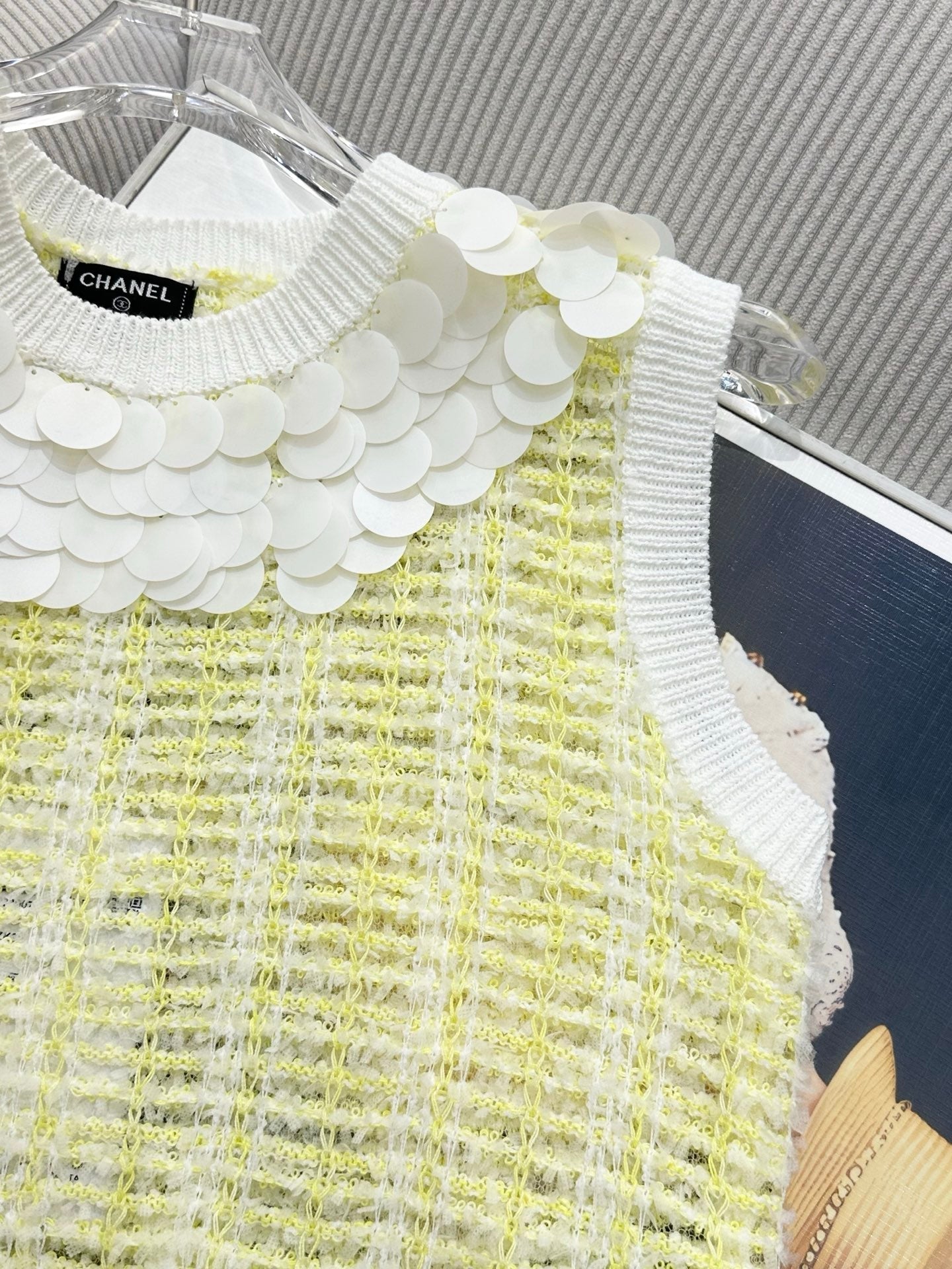 CC 26 Knit Vest Top Pale Yellow in Cotton 387593