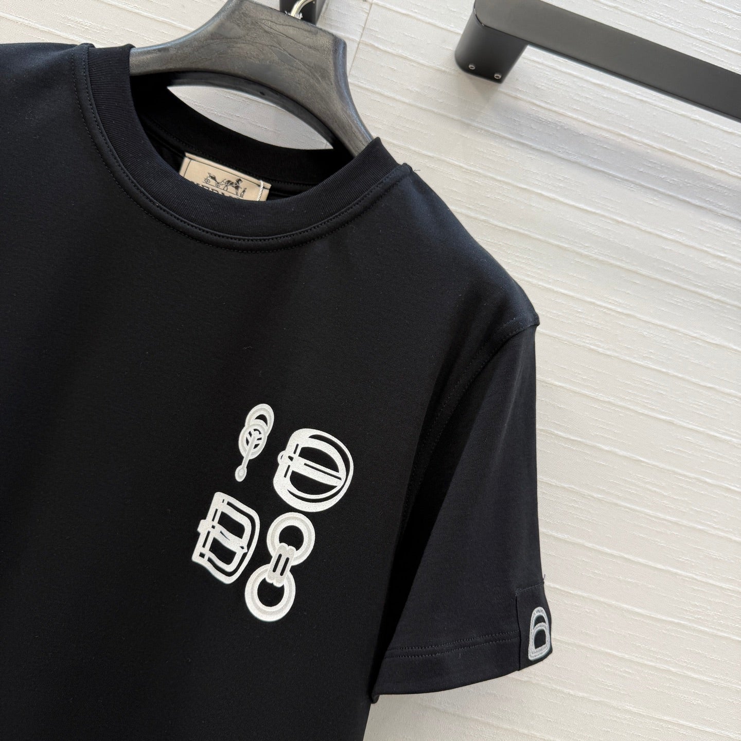 HM T-Shirt Black in Cotton 389807
