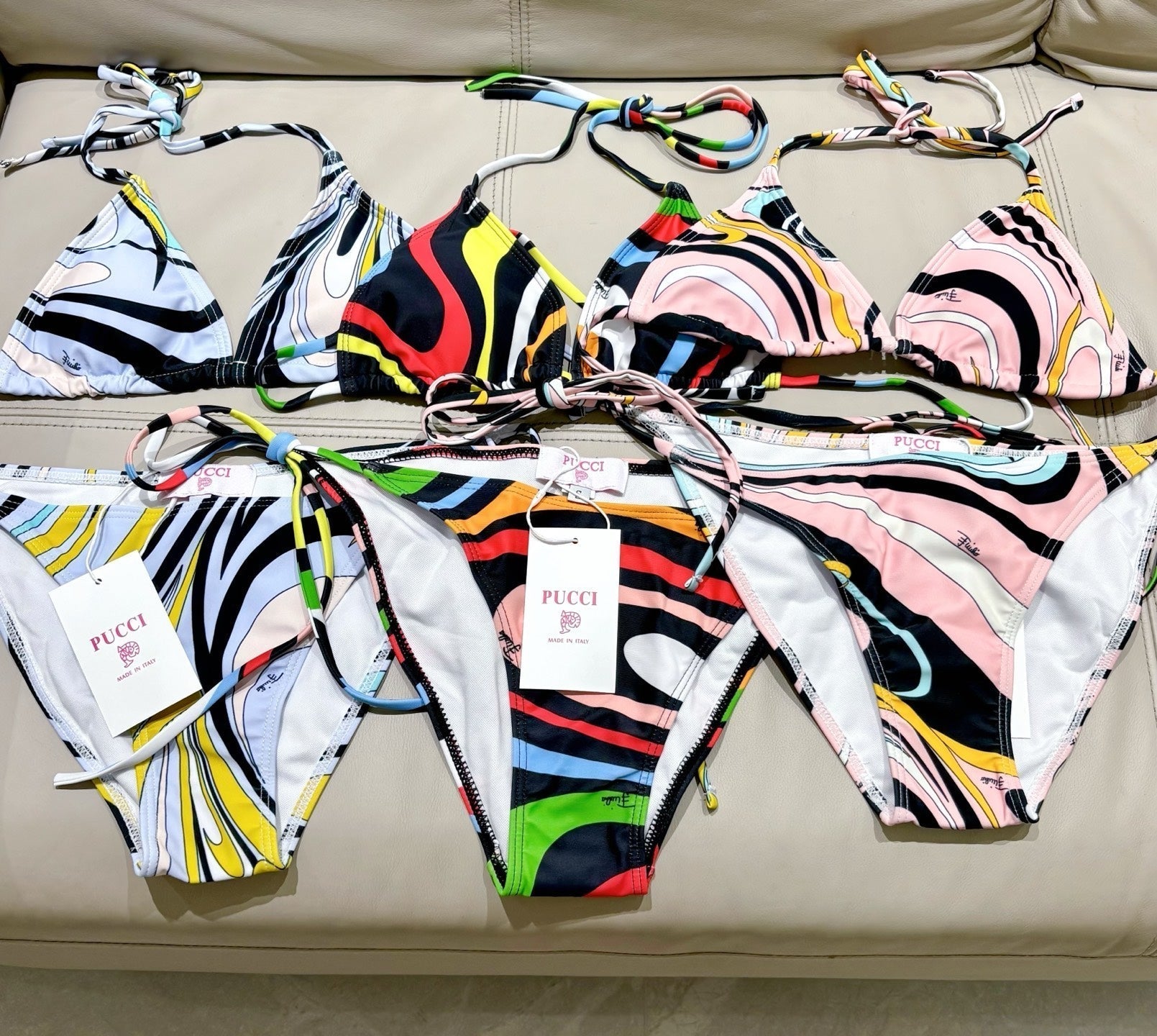 Pucci Printed Two-Piece Bikini Multicolor Cotton Blend 155431