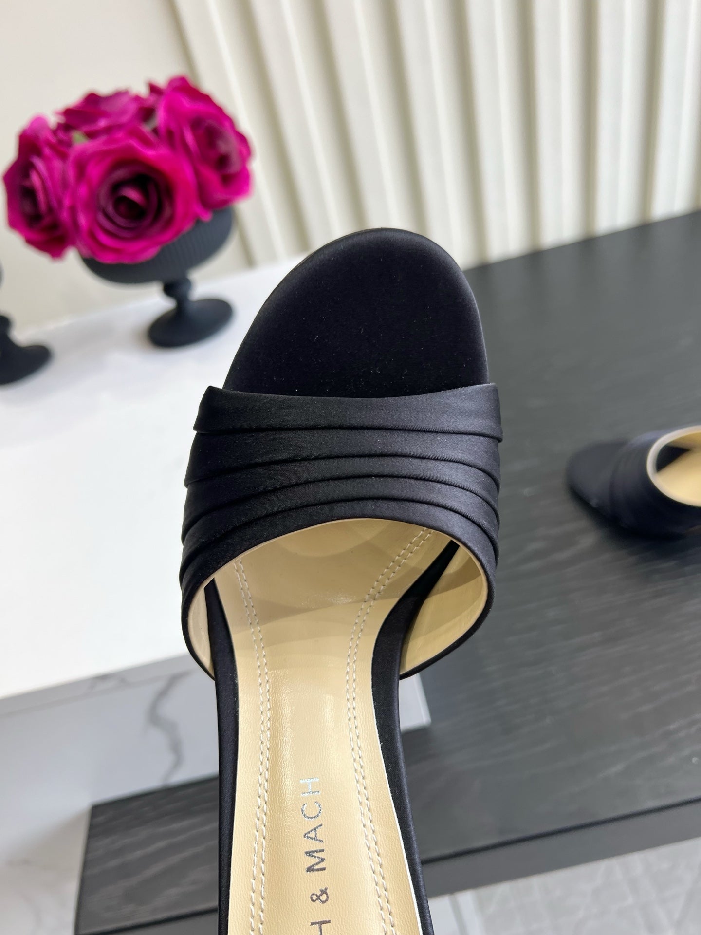 Mach Sandals 9.5cm Black Ombre Satin 851914