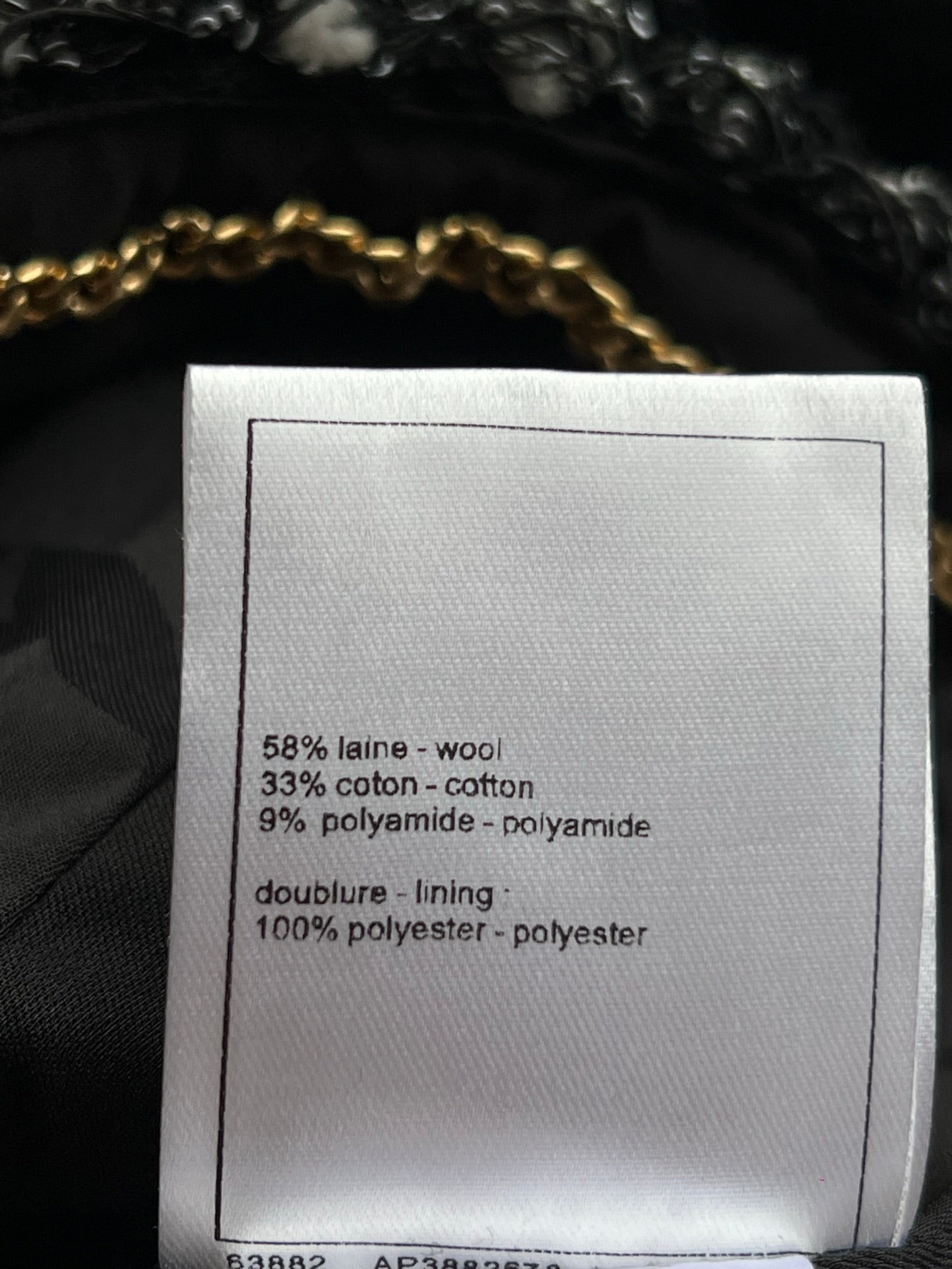 CC Frayed Tweed Jacket Black Wool 412387