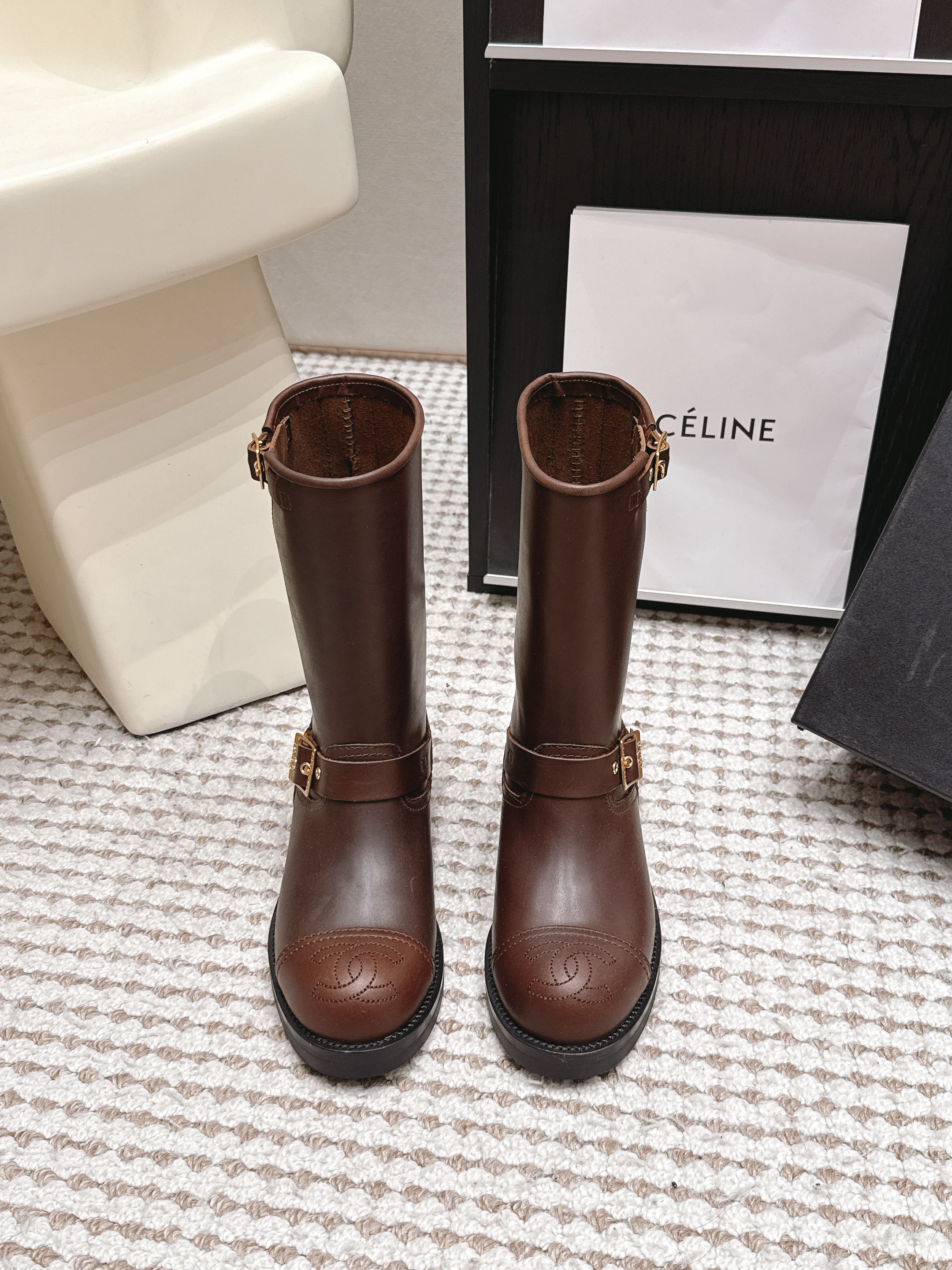 CC 26 Vintage Engineer Boots Brown Leather 930518