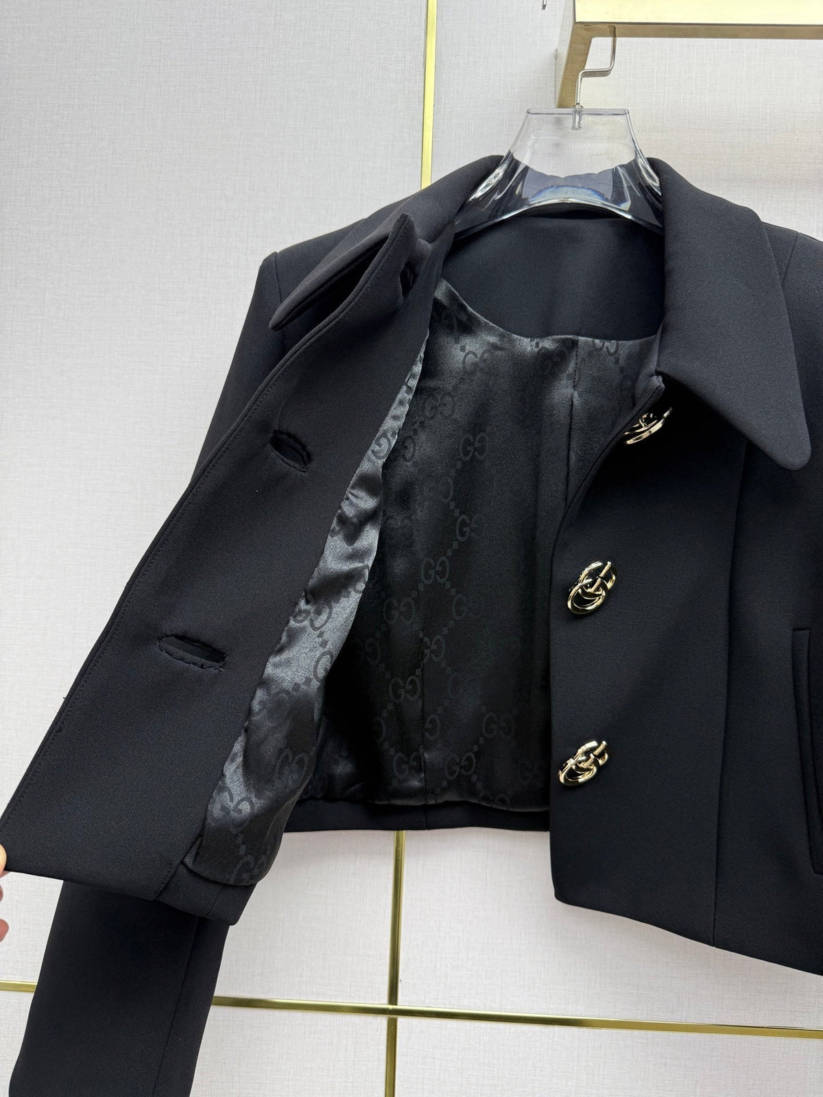 GG 26S Crepe Jacket Double G Buttons Polyester 437650