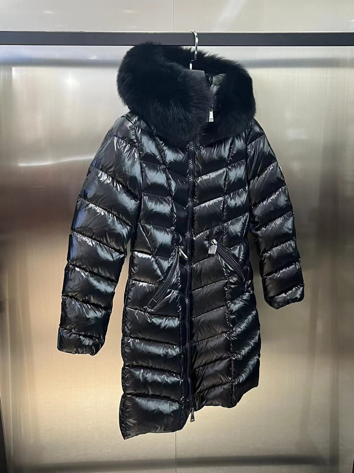Moncler 2026 Fulmarus Long Down Jacket Black Nylon Fabric