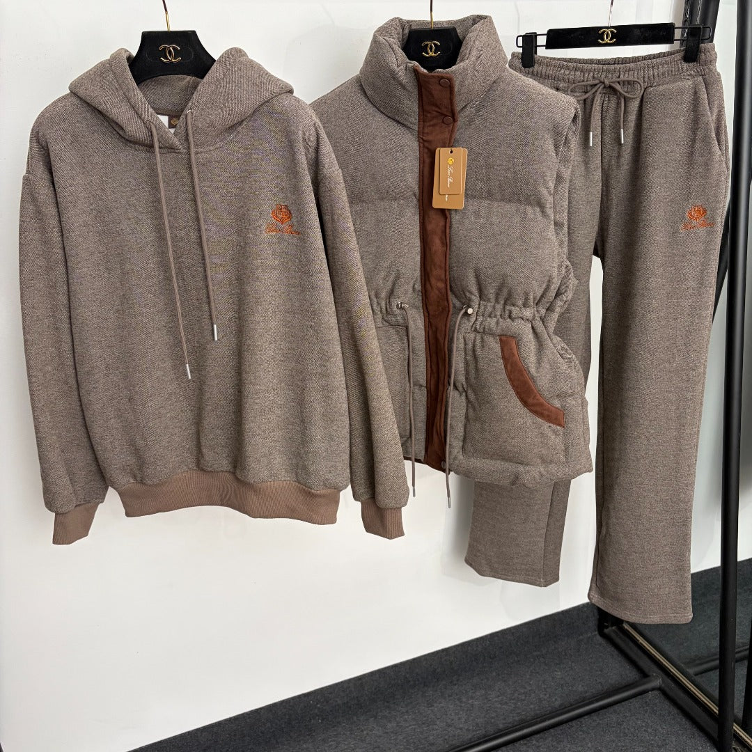 LP 26s Three-piece Hooded Puffer Vest Tracksuit 991