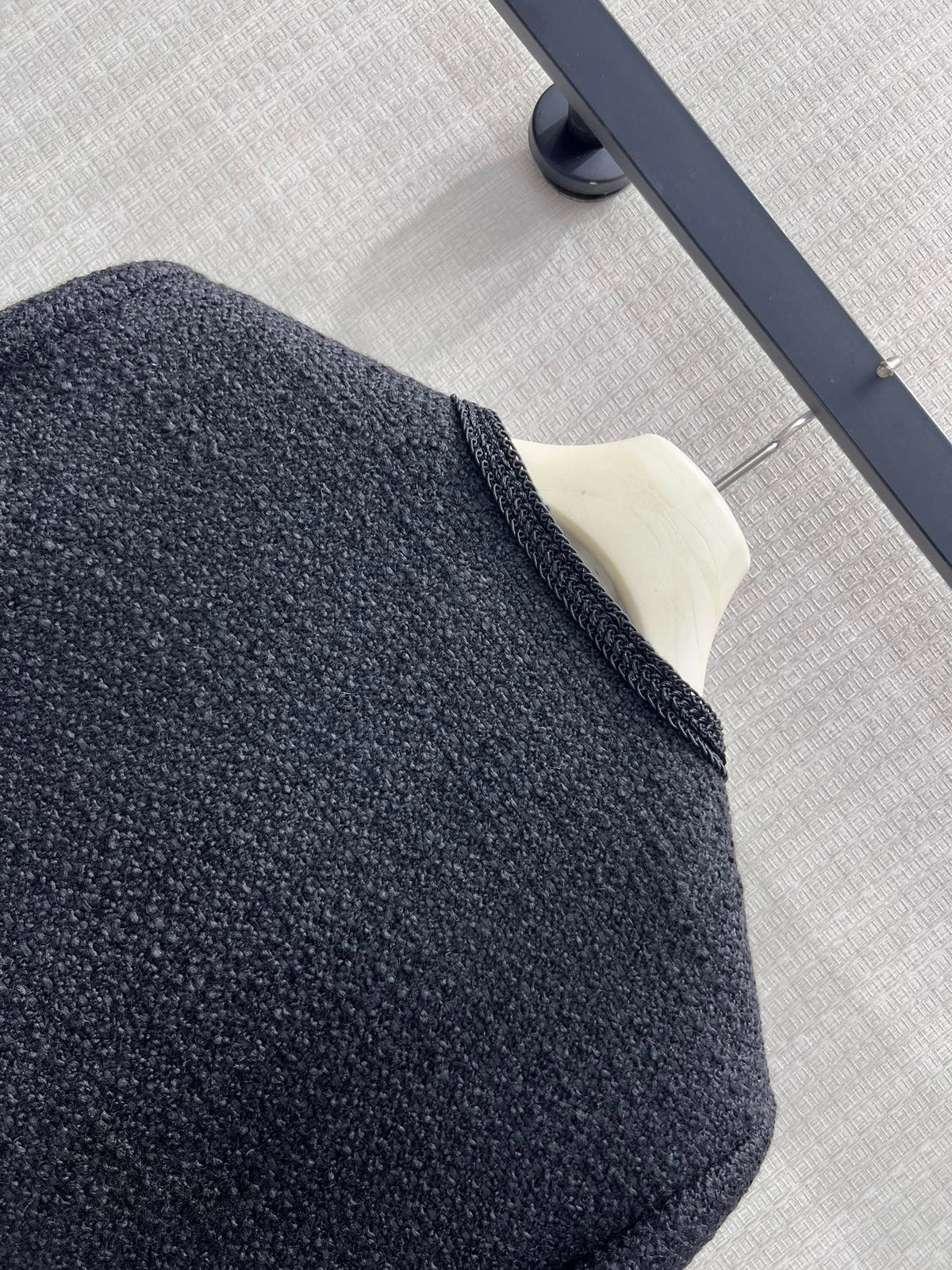 CE Chasseur Jacket Collarless in Black Tweed
