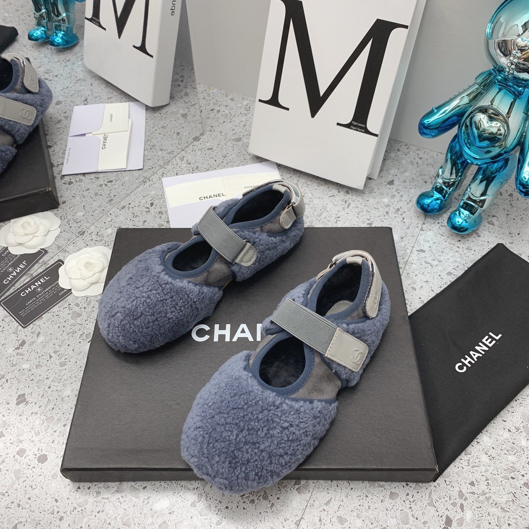 CC 26FW Shearling Mary Jane Flats Lamb Shearling 162234