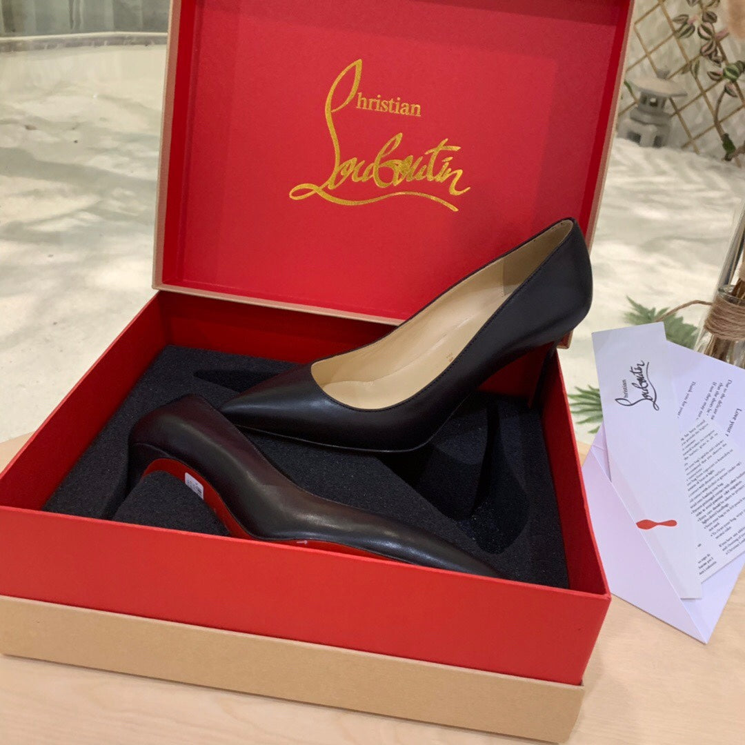 cl kate 100mm pumps black red calfskin