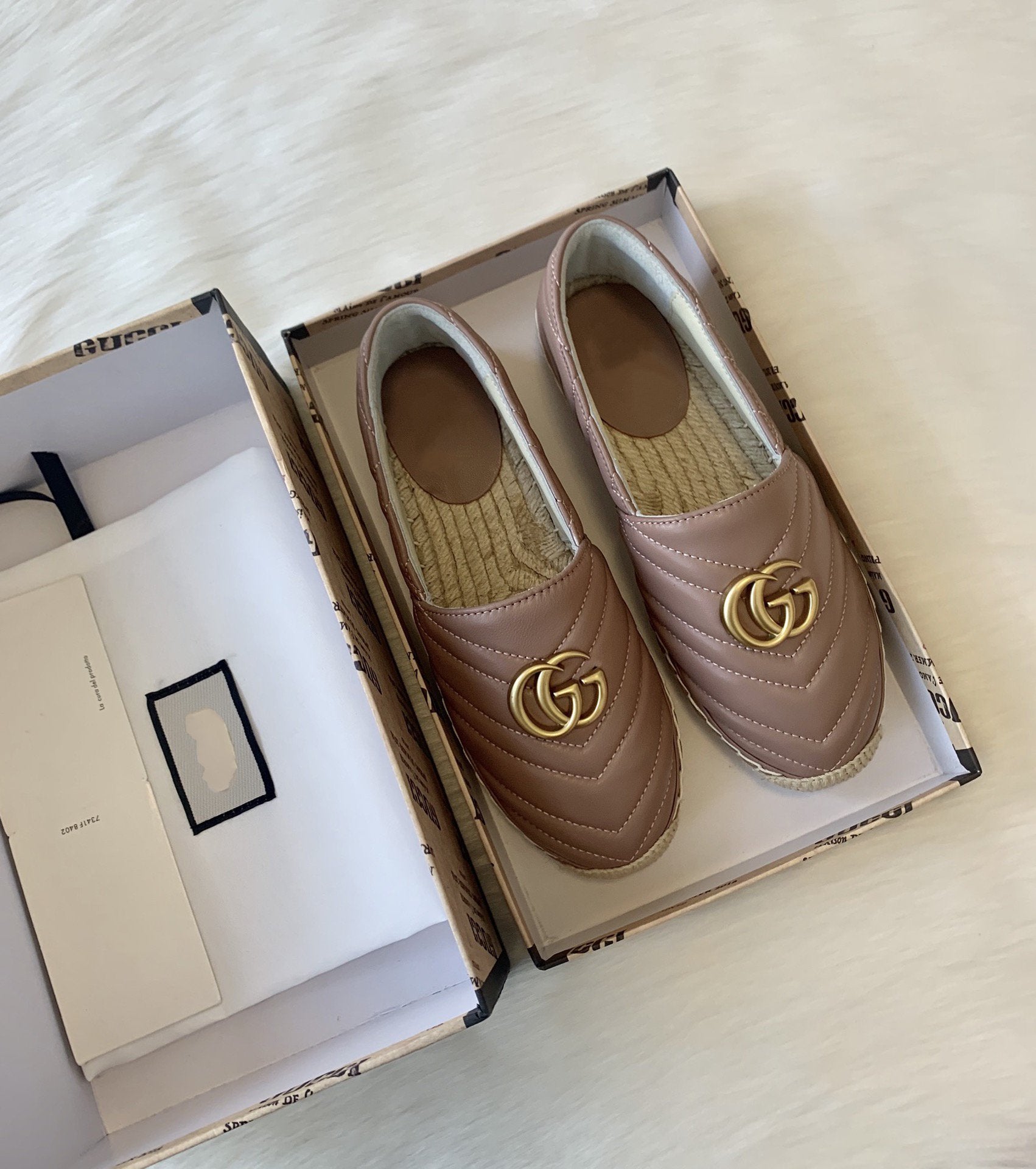 gg espadrilles dark powder pink calfskin