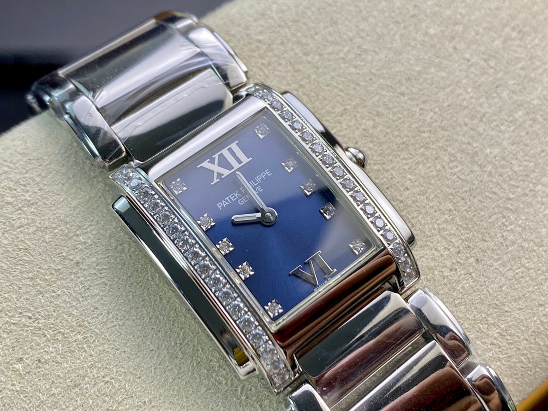 PATEK Twenty-Four 25.5mm Silver Blue Dial
