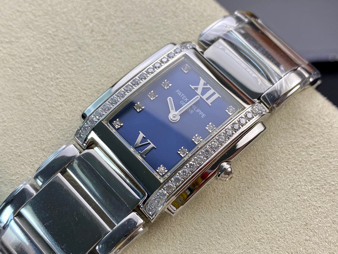 PATEK Twenty-Four 25.5mm Silver Blue Dial
