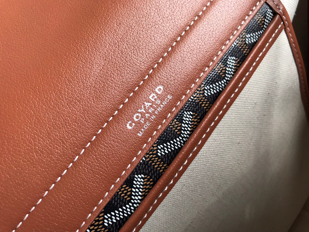 Goyard Rouette Souple Bag 31cm Black Tan Canvas & Calfskin